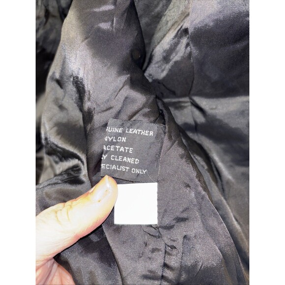 Beyond Leather Vintage Biker Vest L Pockets Sleeveless Zip Lined Snap Black - Picture 11 of 11